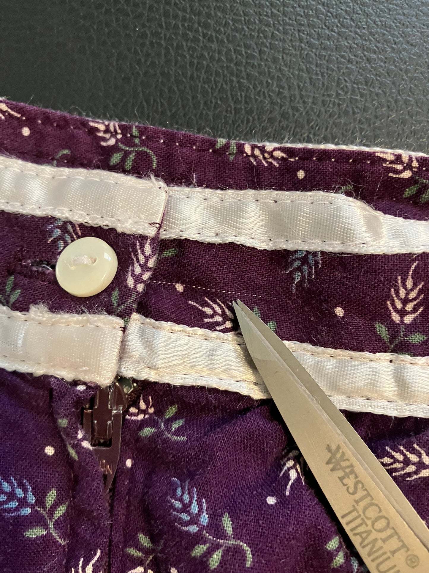 70's Vintage Gunne Sax Jessica's Gunnies Purple Blue Green Leaf Calico Prairie Midi Skirt