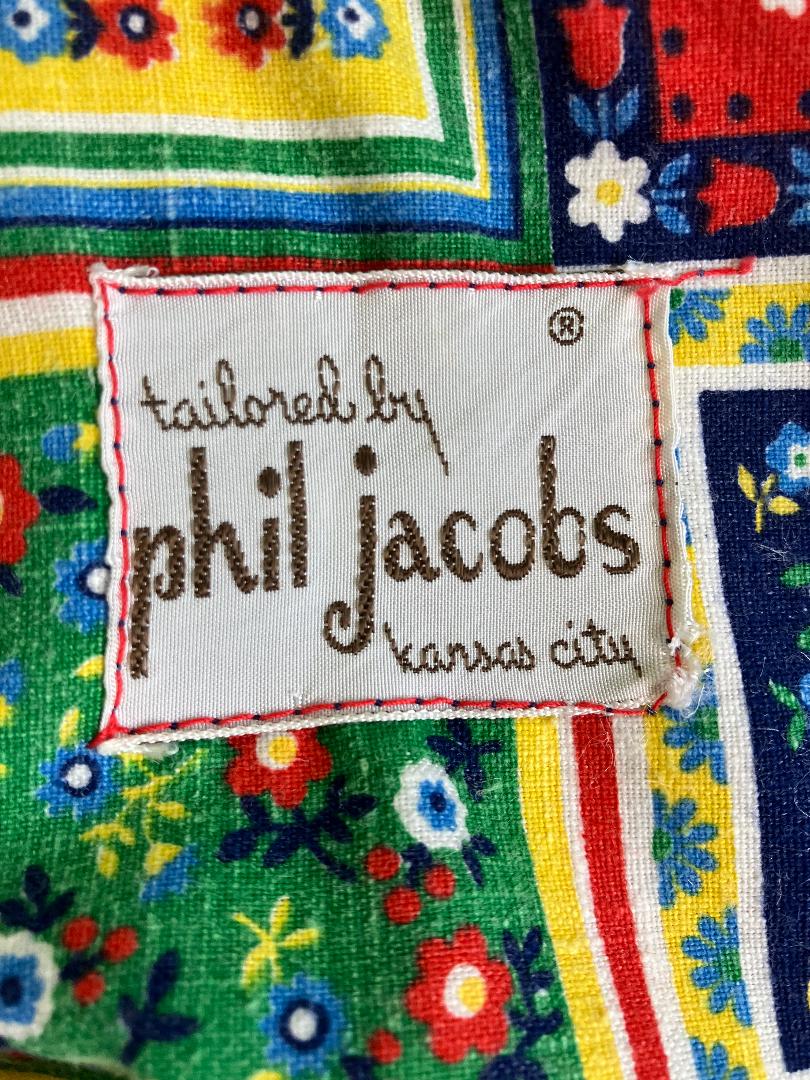 60's Vintage Phil Jacobs KC Red Rainbow Patchwork Marsha Brady Mini Dress