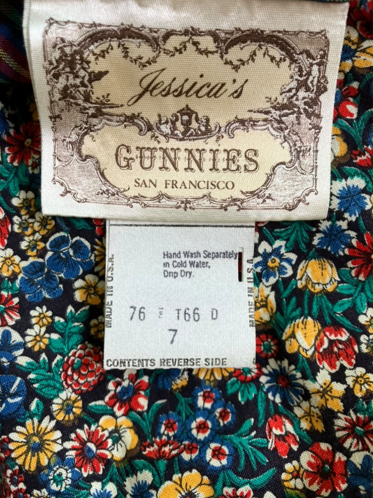 70's Vintage Gunne Sax Jessica's Gunnies Rainbow Calico Plaid Side Button Prairie Midi Skirt