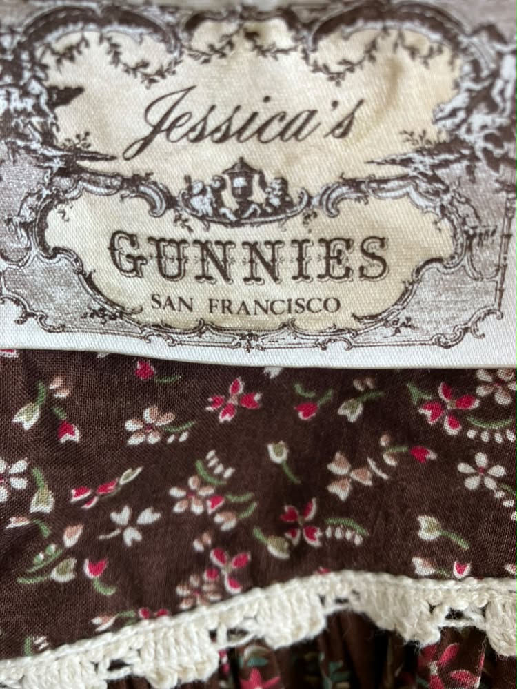 70's Vintage Gunne Sax Jessica's Gunnies Brown Red Green Calico Prairie Midi Skirt