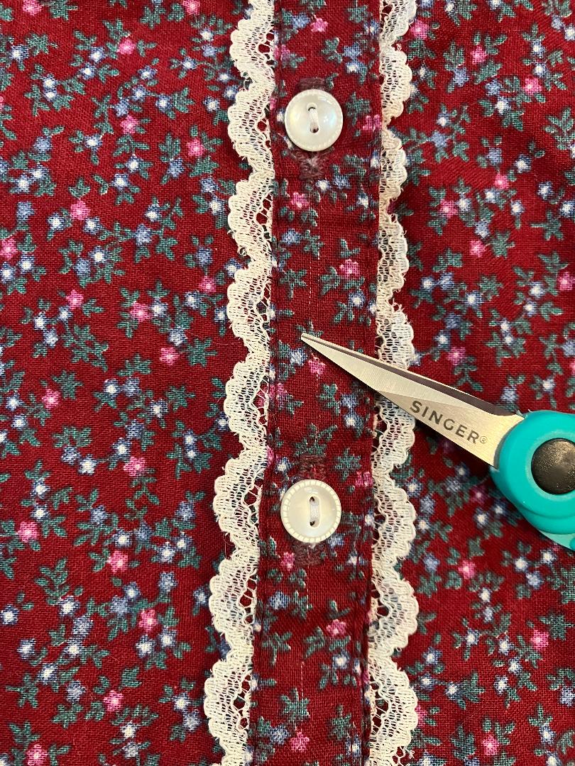 70's Vintage Gunne Sax Jessica's Gunnies Red Calico Blue White Polka Dot Prairie Midi Skirt 11