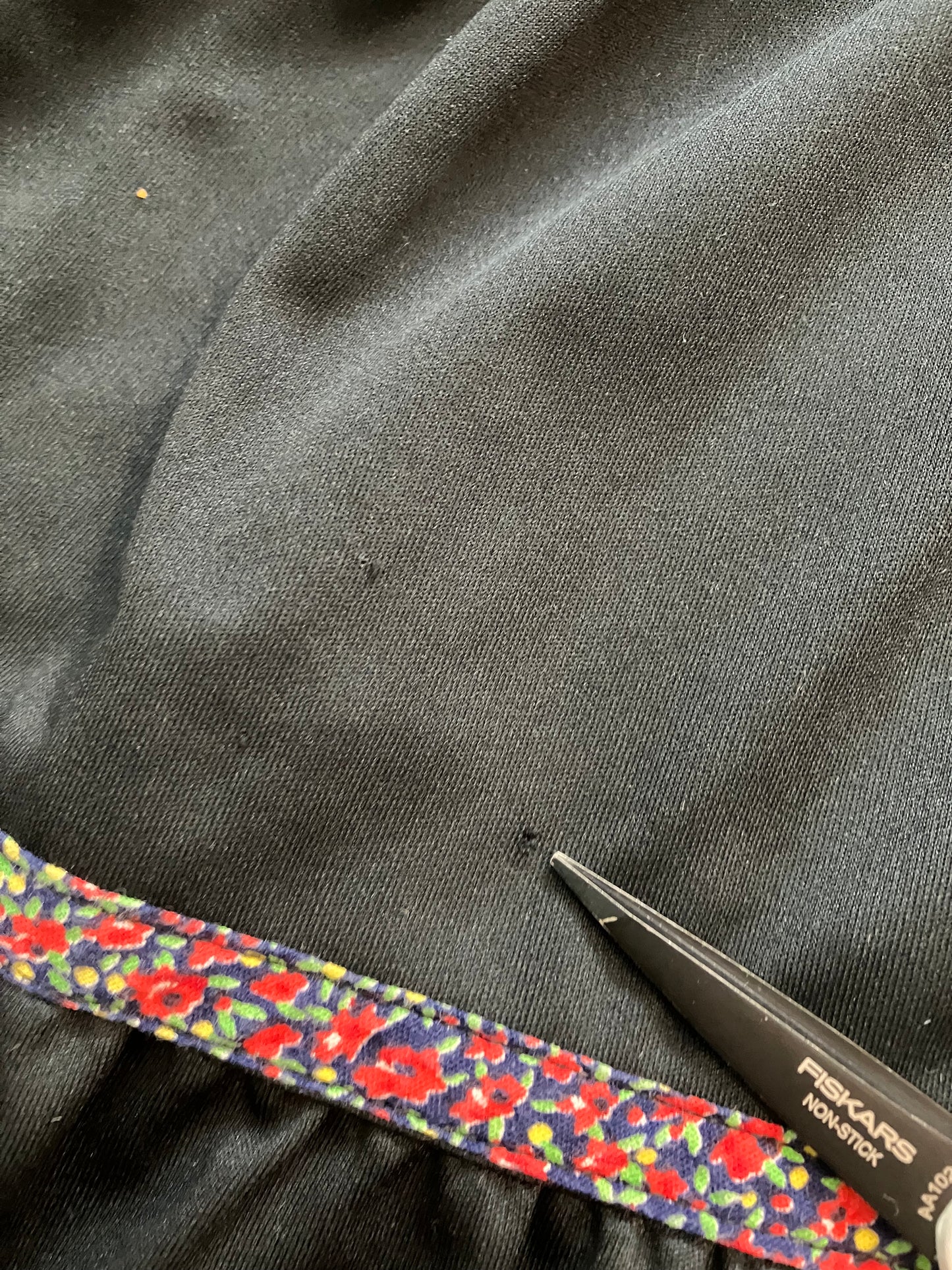 70's Vintage Jody T of California Black Rainbow Floral Calico Print Side Ties Prairie Midi Dress