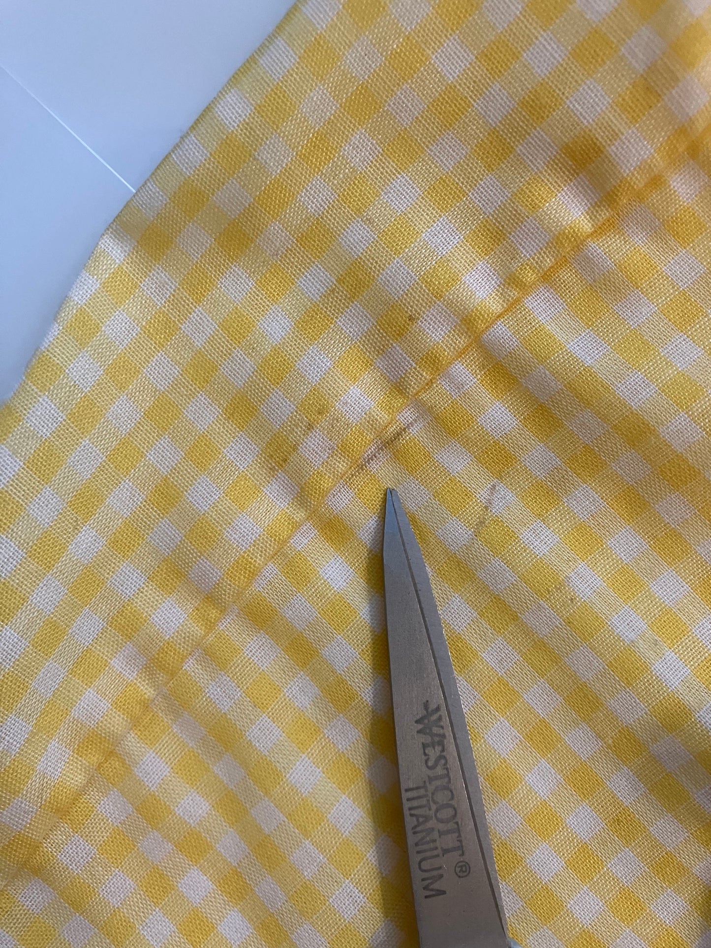 70's Vintage Young Edwardian Arpeja Yellow White Gingham Babydoll Dolly Pinafore Prairie Mini Dress