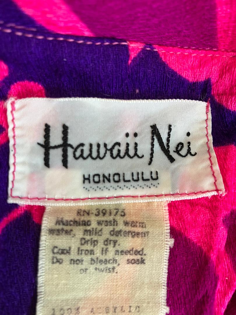 60's Vintage Hawaii Nei Honolulu Pink Purple Hawaiian Gogo Psychedelic Sundress Mini Dress