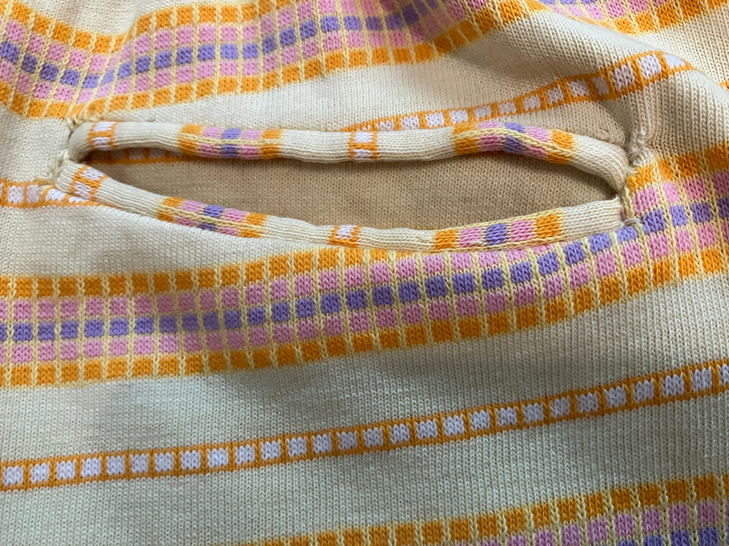 60's Vintage Paraphernalia Youthquake Betsey Johnson Yellow Pink Purple Stripe Romper Mini Jumper Playsuit RARE *FLAWS