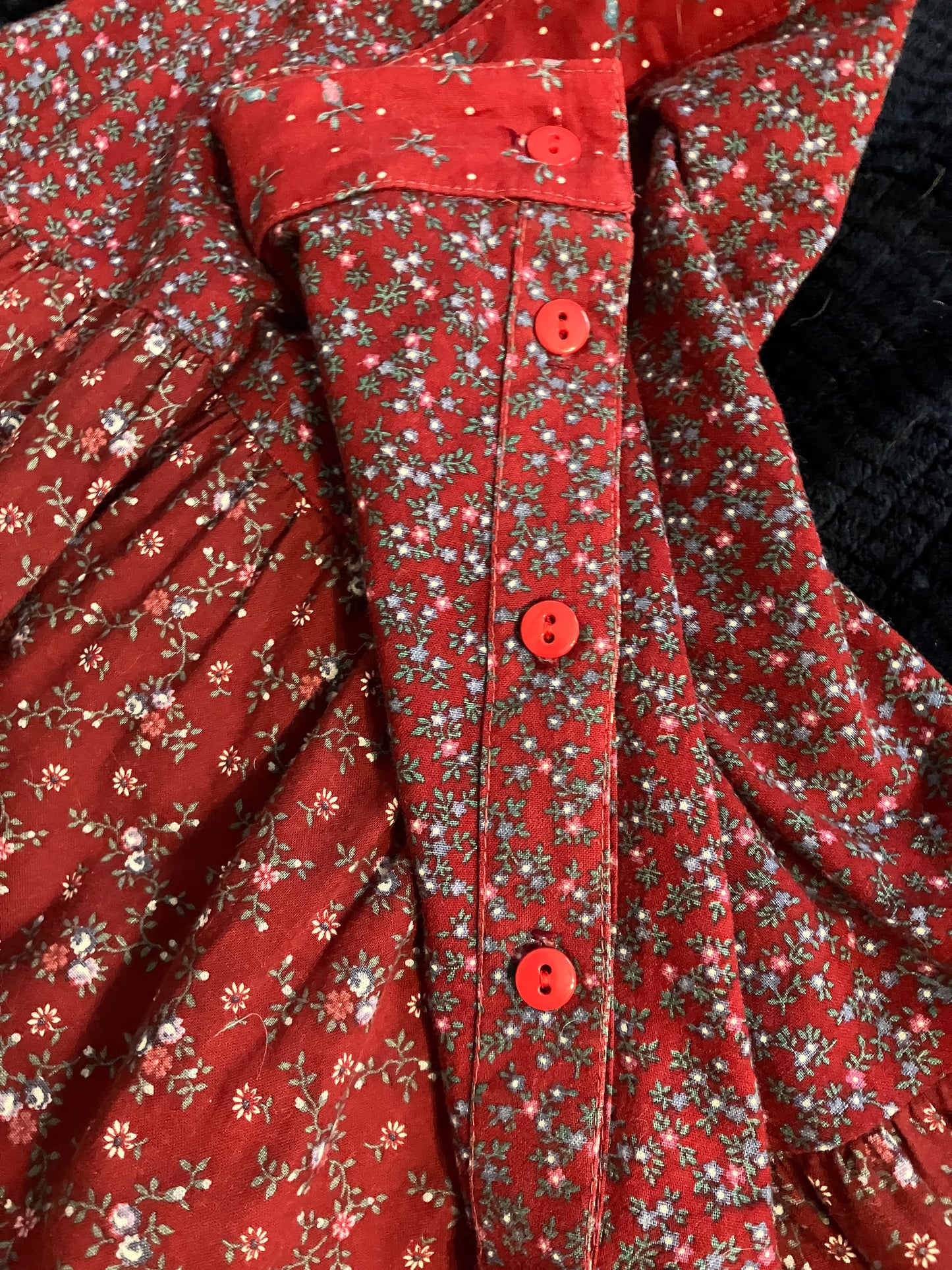 70's Vintage Gunne Sax Jessica's Gunnies Red Blue Green Calico Prairie Midi Skirt 13