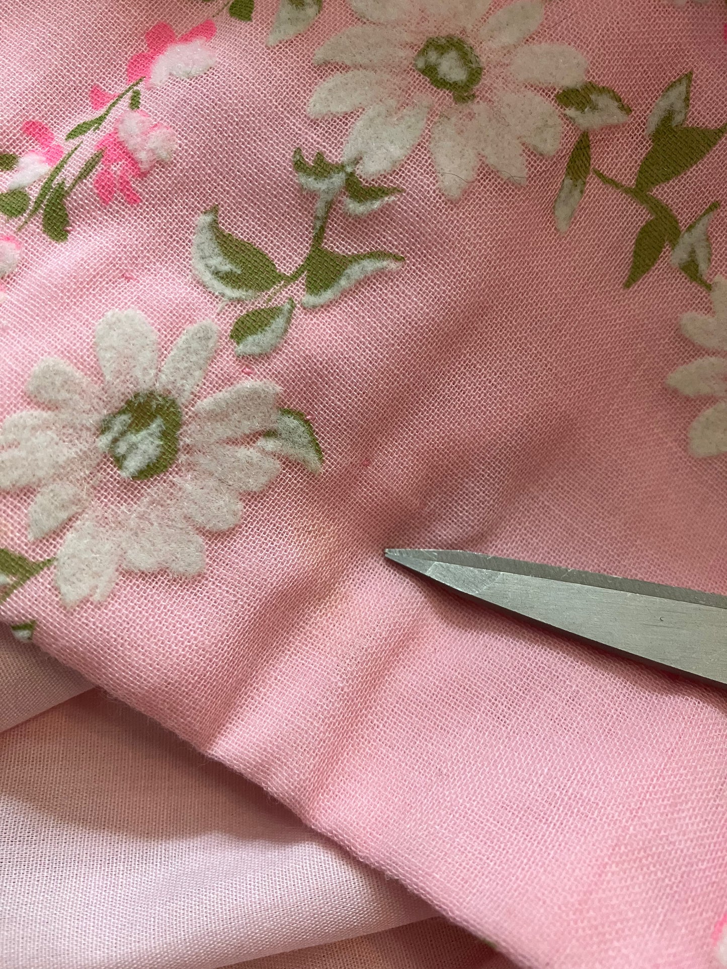 70's Vintage Pink Green White Daisy Floral Prairie Maxi Dress
