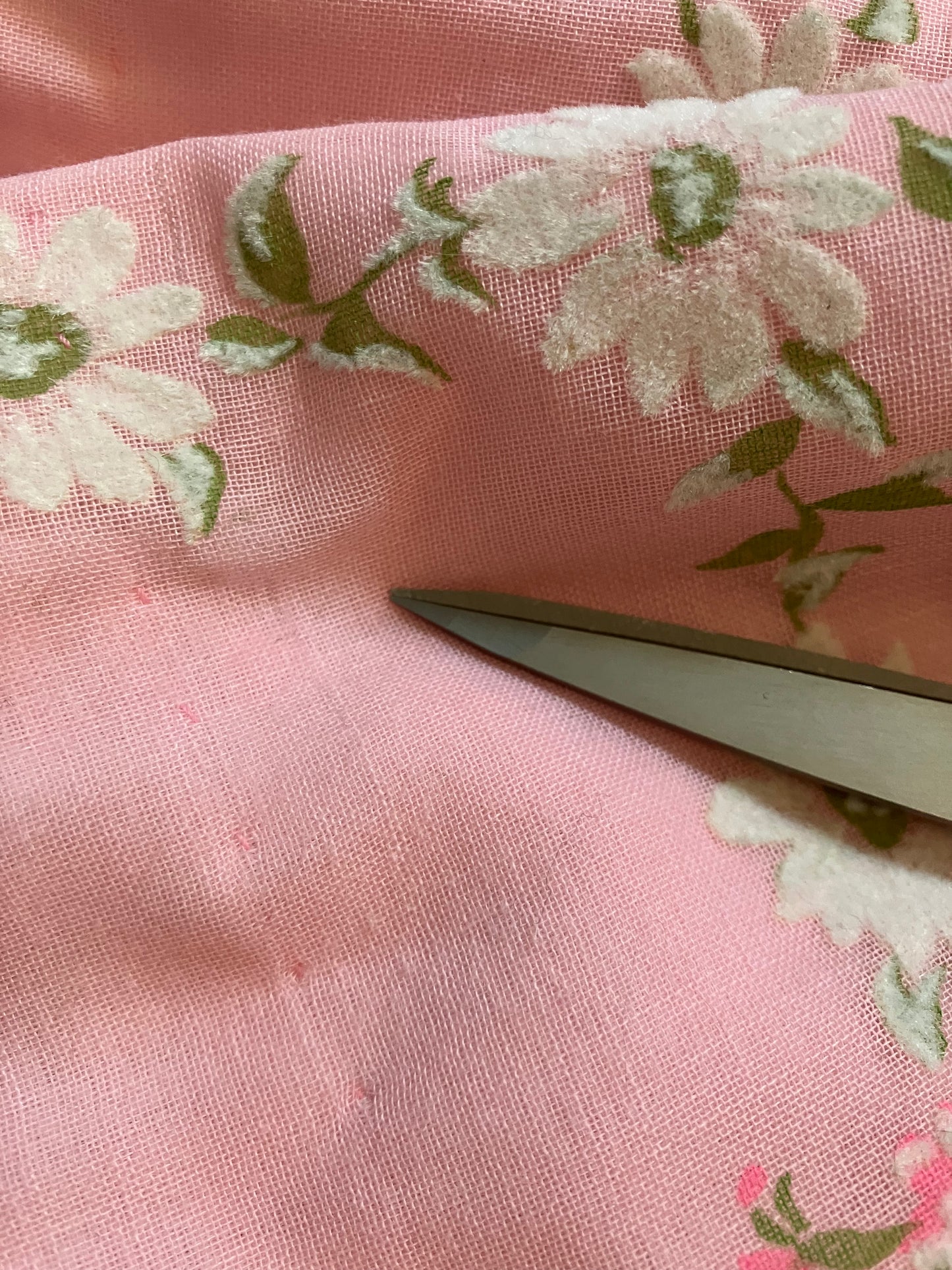 70's Vintage Pink Green White Daisy Floral Prairie Maxi Dress