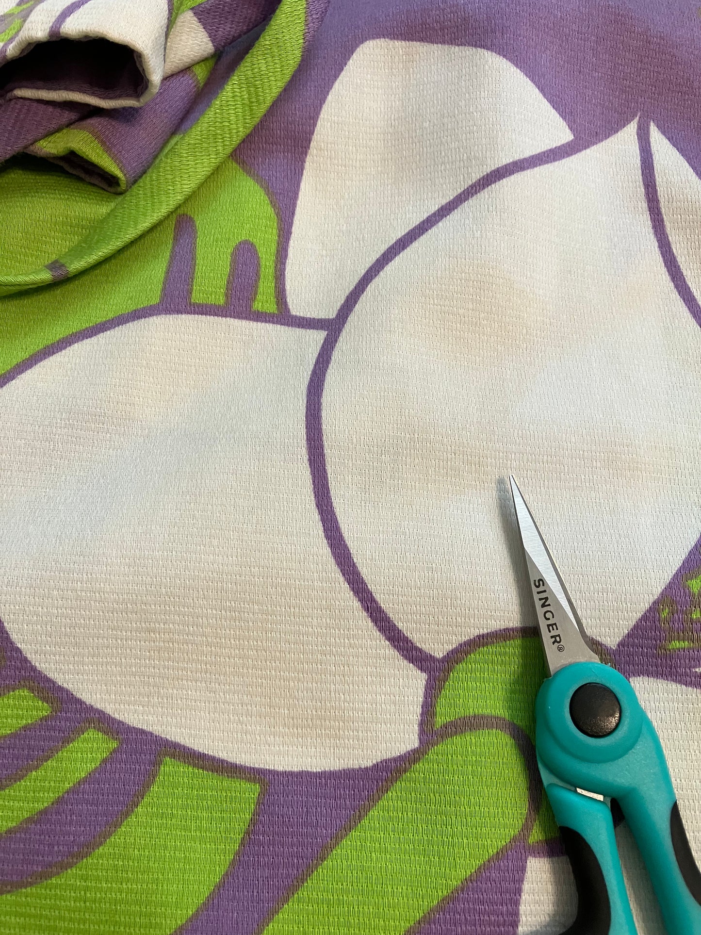70's Vintage McInerny x Malia Honolulu Purple White Green Hawaiian Hostess Bell Sleeve Maxi Dress