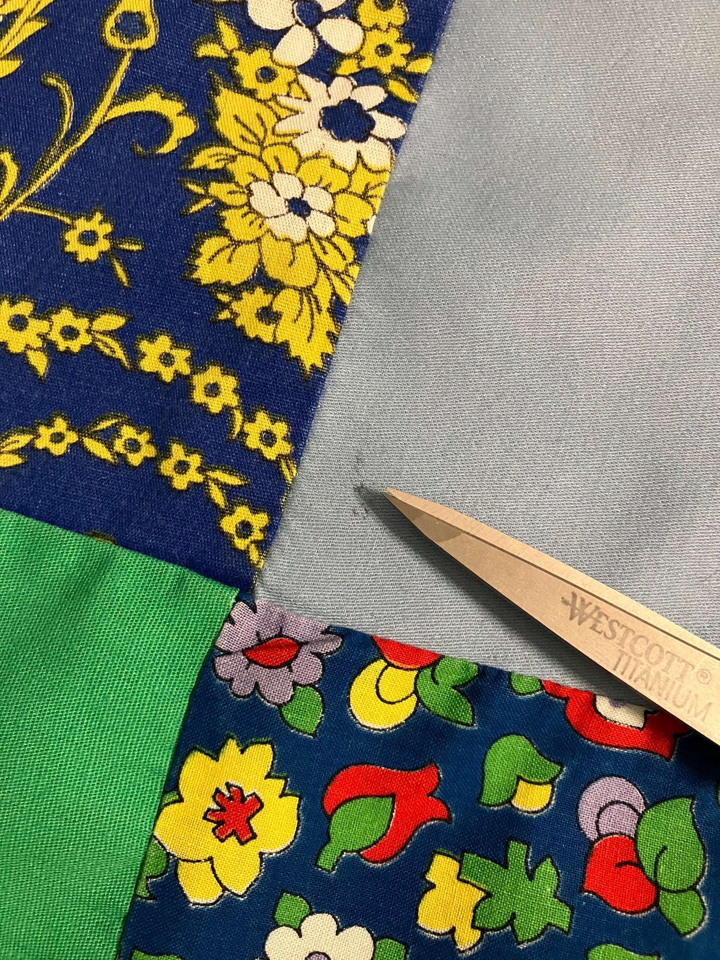 70's Vintage Gisella Heinemann Blue Green Rainbow Calico Paisley True Patchwork Boho Hippy Wrap Maxi Skirt
