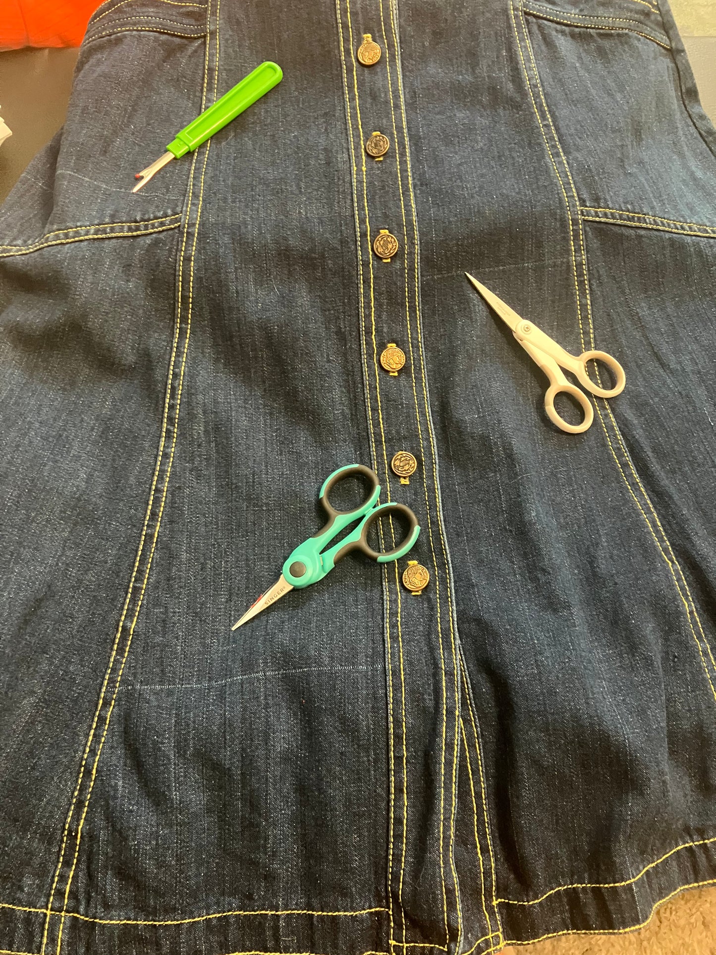 70's Vintage Foxy Lady for Joseph Magnin Blue Jean Denim Cowgirl Sundress Midi Dress