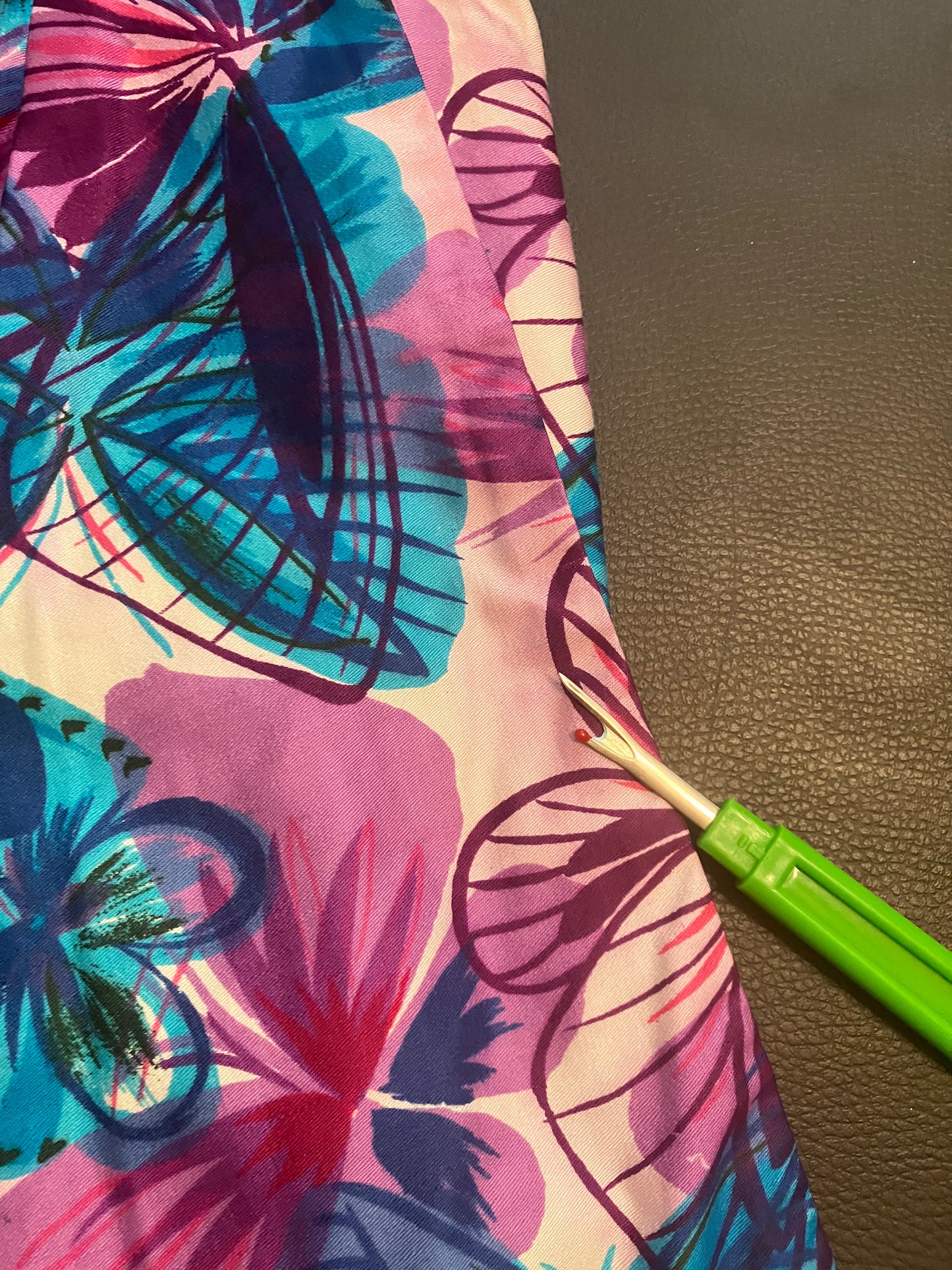 60's Vintage Malia Honolulu Hawaii Pin Up Strapless Rockabilly Bombshell Blue Purple Butterfly Hawaiian Sundress Mini Dress