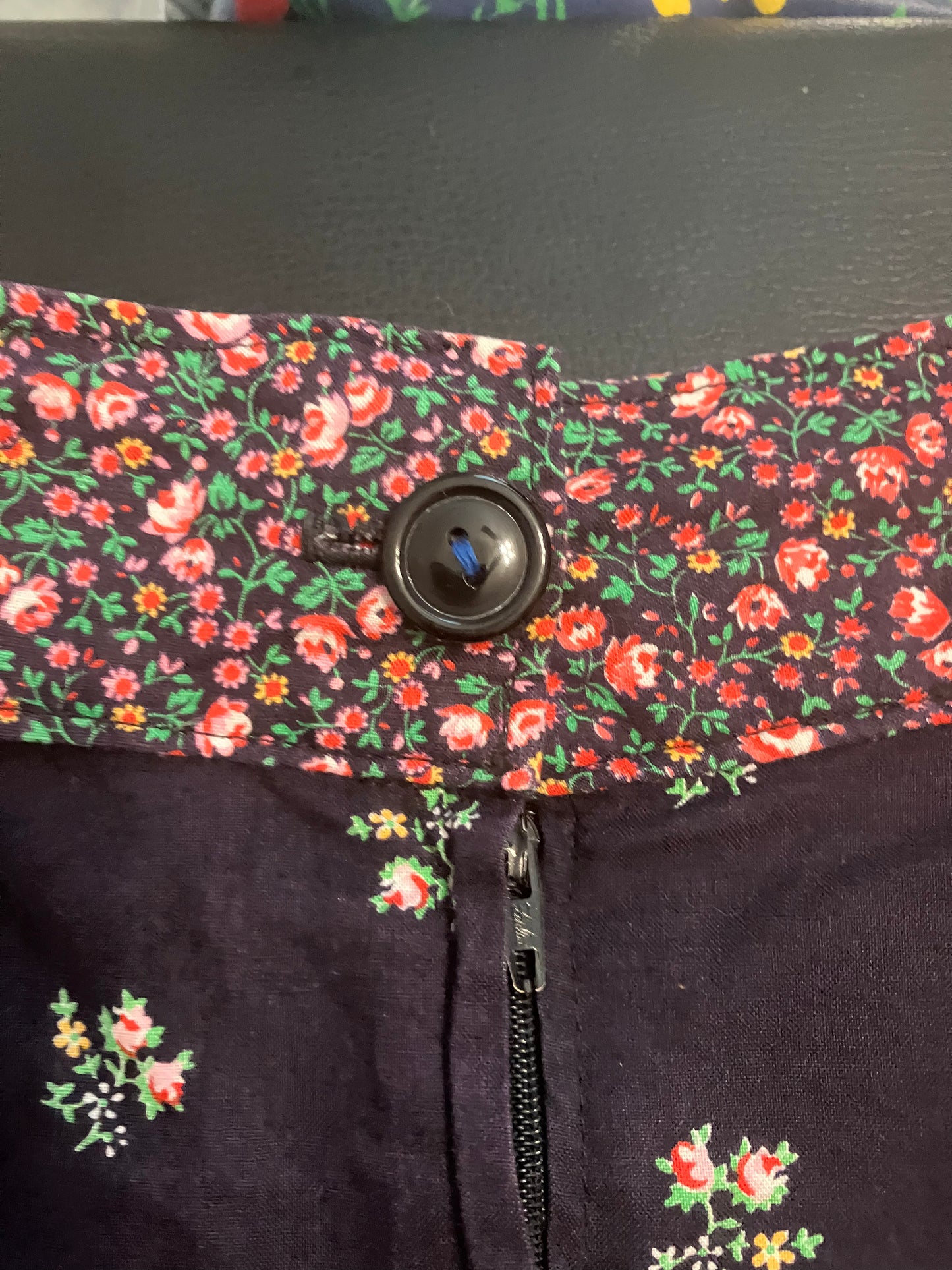 70's Vintage Gunne Sax Jessica's Gunnies Blue Pink Green Calico Prairie Skirt 13 *WOUNDED BIRD