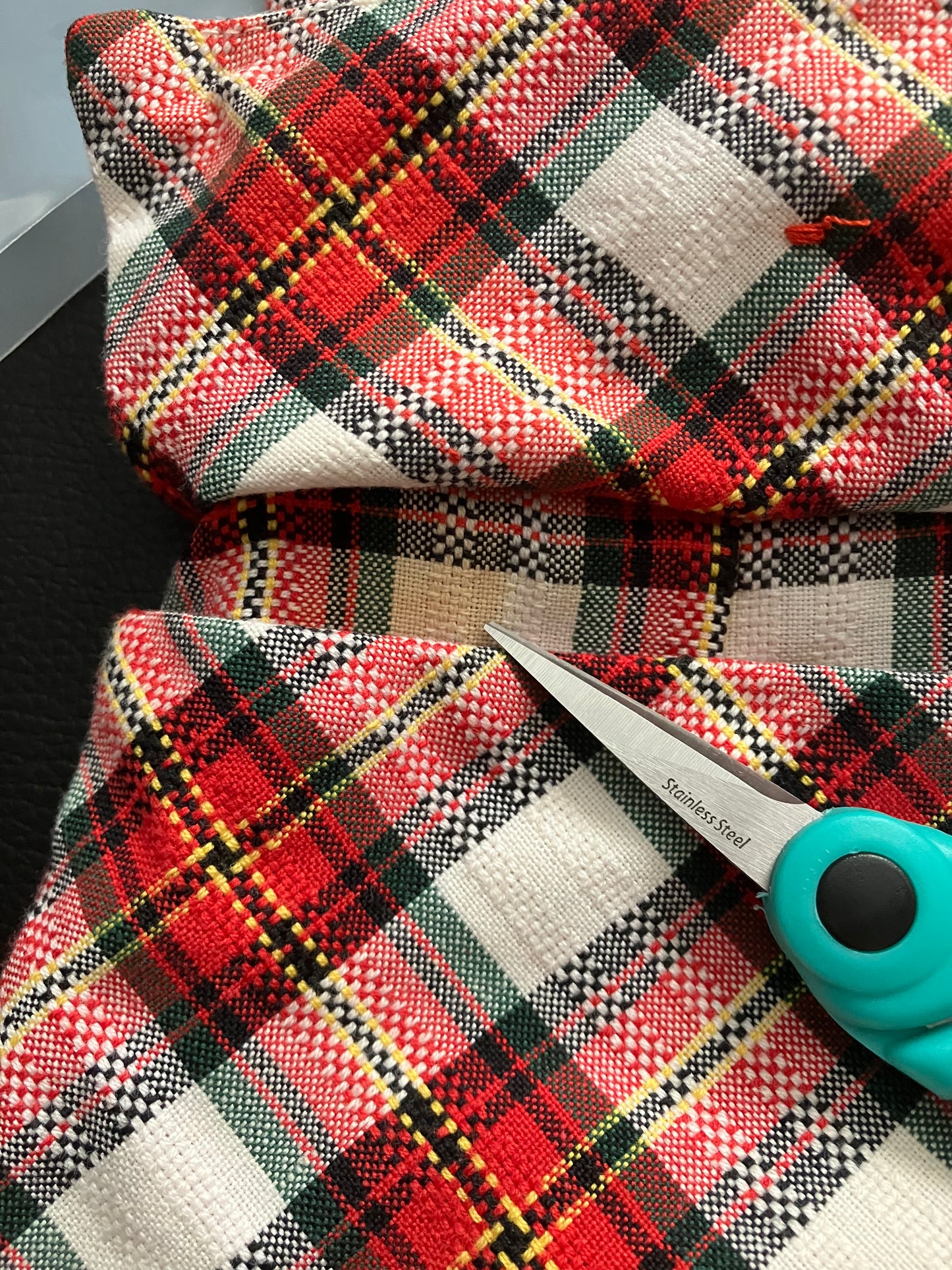 60's Vintage Junior Accent Red White Black Tartan Plaid Mod Jacket Skirt Suit Set