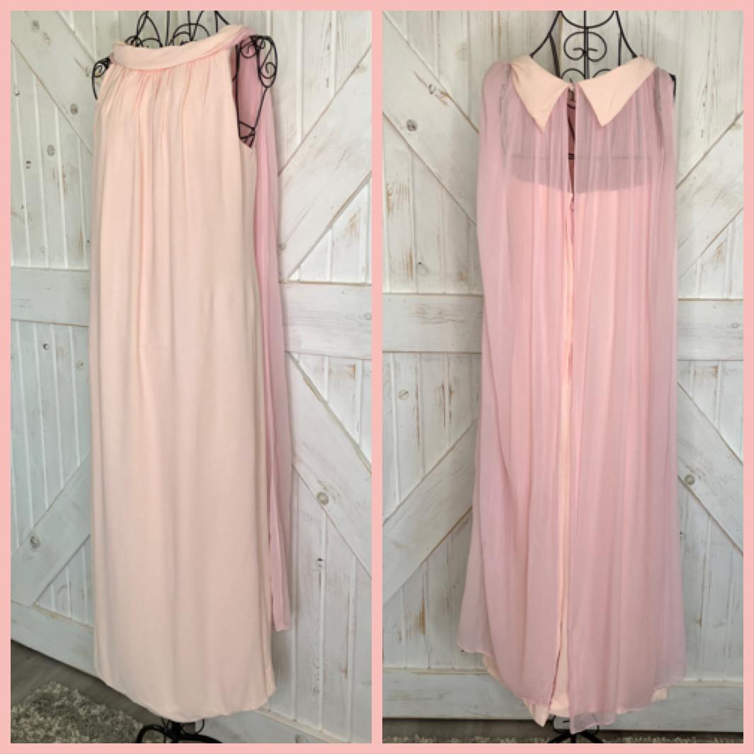 60's Vintage Pink Mod Hostess Goddess Cocktail Party Midi Dress *FLAWS