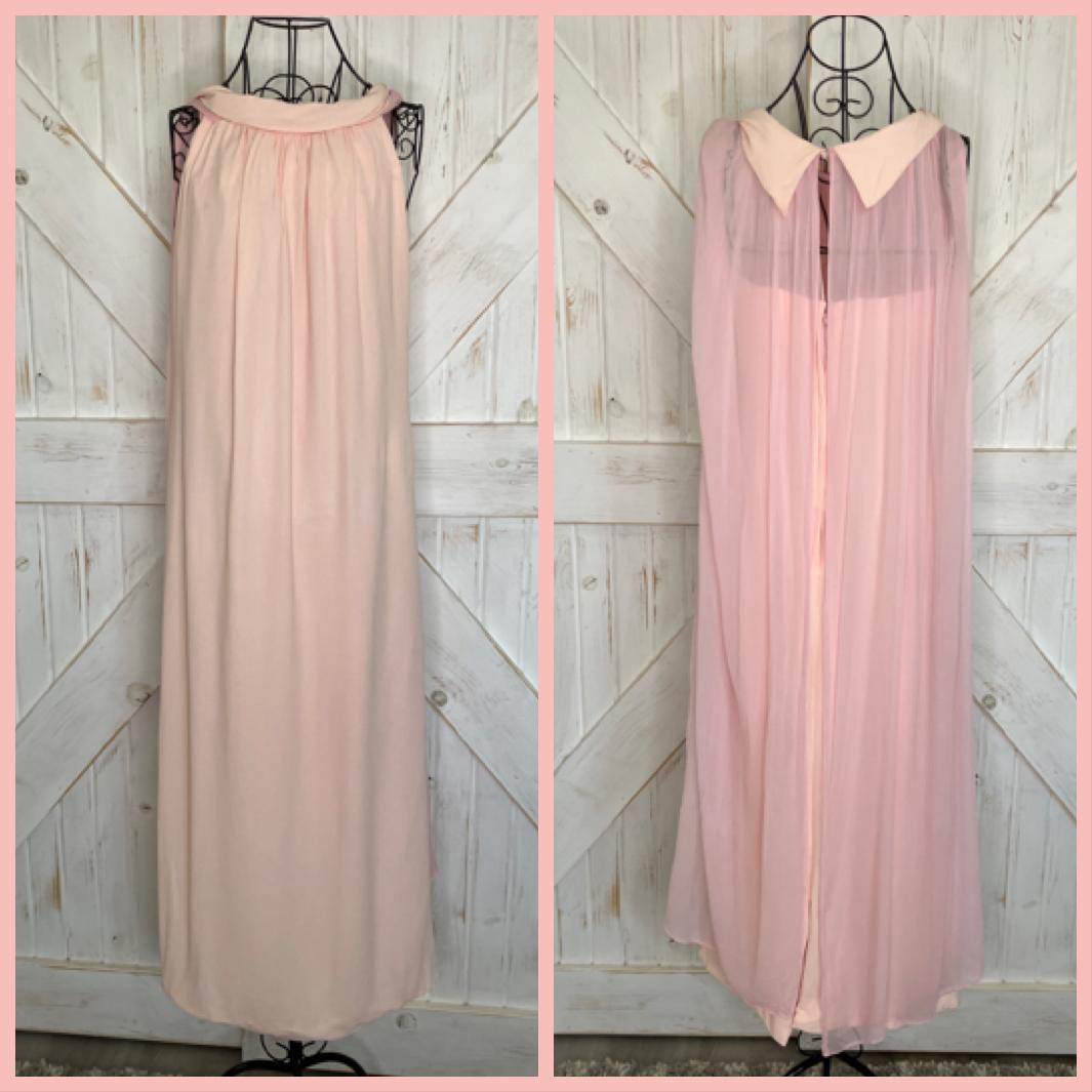 60's Vintage Pink Mod Hostess Goddess Cocktail Party Midi Dress *FLAWS
