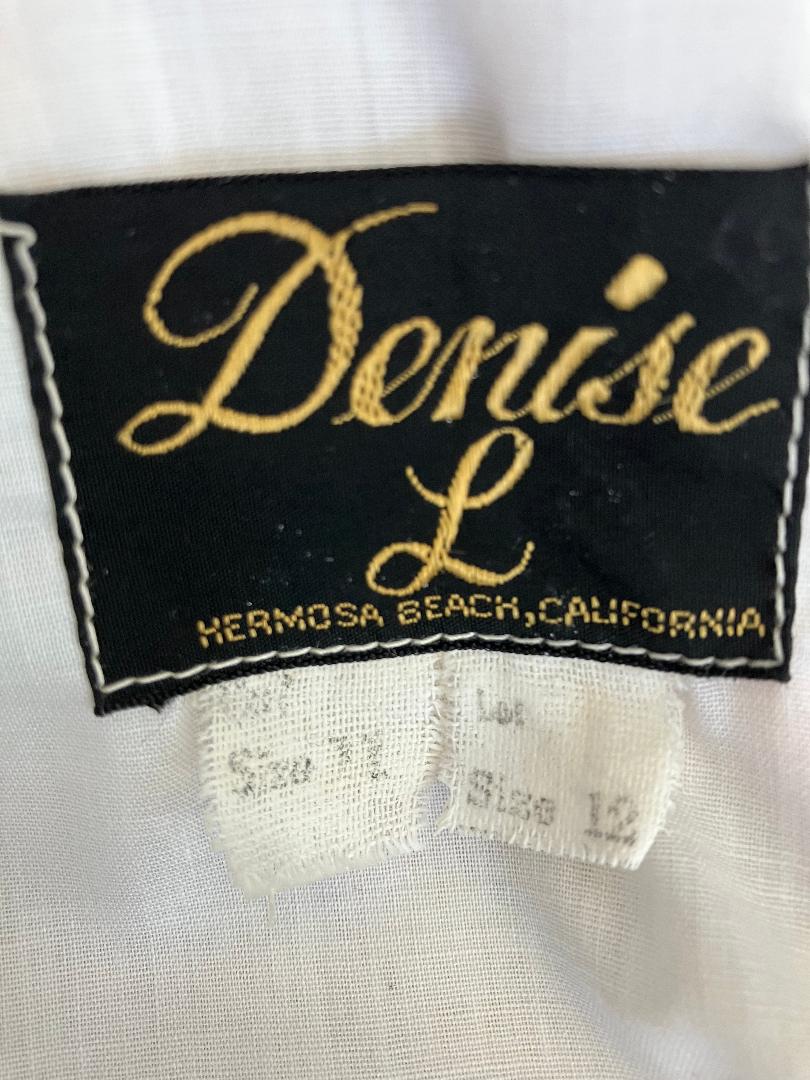70's Vintage Denise L California are Here There White Pink Purple Rainbow Prairie Maxi Sundress Dress