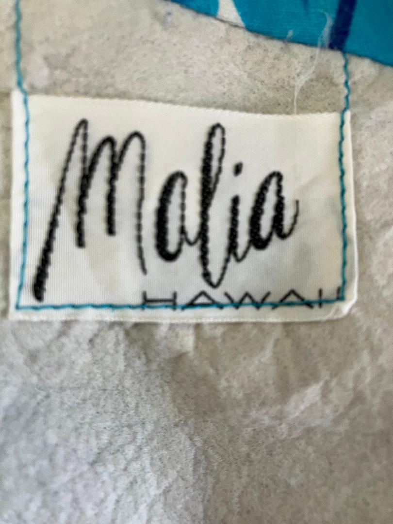 60's Vintage Malia Honolulu Hawaii Pin Up Strapless Rockabilly Bombshell Blue Purple Butterfly Hawaiian Sundress Mini Dress