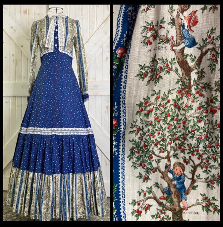 70's Vintage Gunne Sax Black Label Holly Hobby Blue White Red Green Da –  Clancy's Vintage Clothes