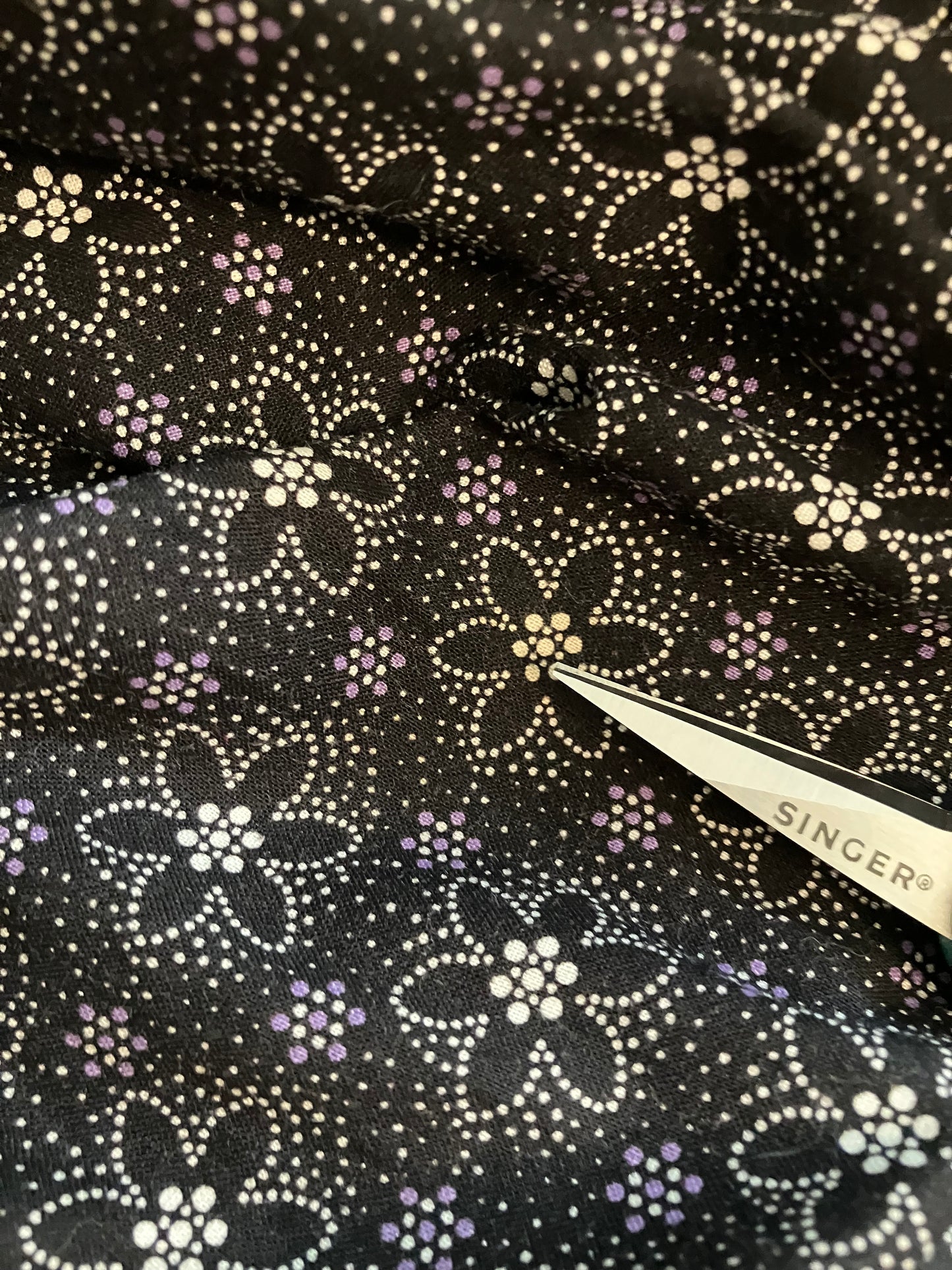 70's Vintage Gunne Sax Jessica's Gunnies Black White Purple Calico Dot Witchy Prairie Maxi Skirt