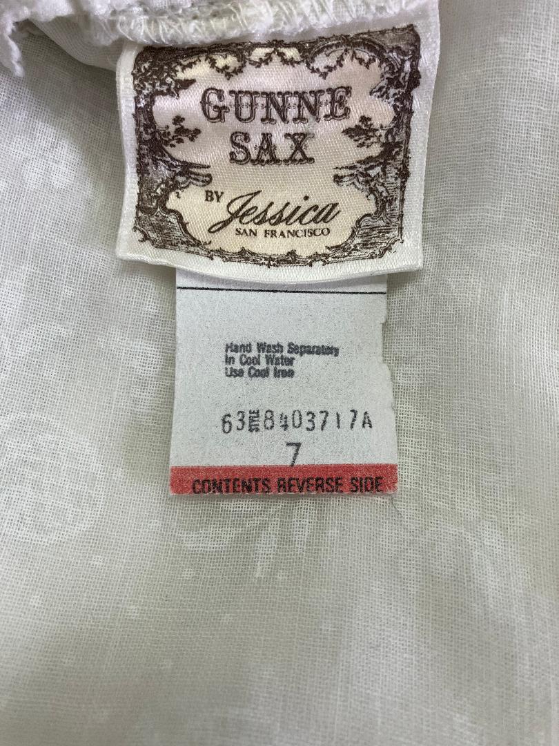 70's Vintage Gunne Sax White Ivory Prairie Midi Sundress Dress 7