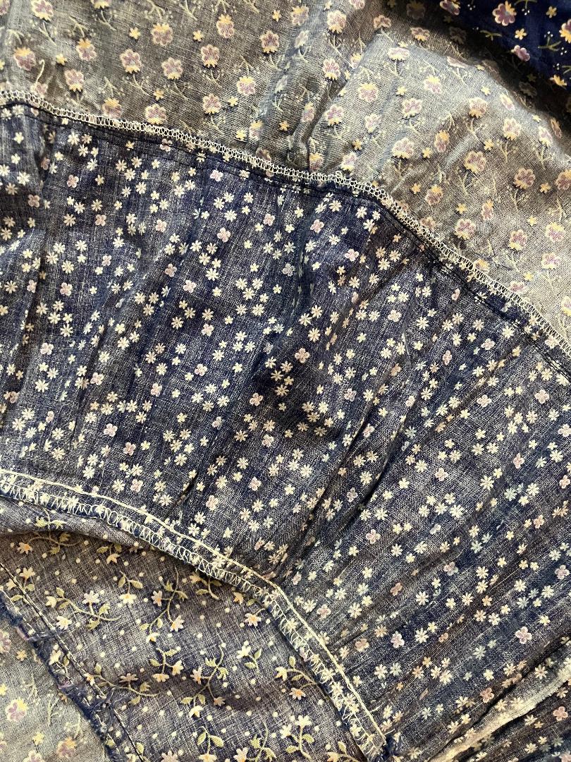 70's Vintage Gunne Sax Blue White Purple Calico Sweetheart Prairie Maxi Sundress Dress 9 *FLAWS