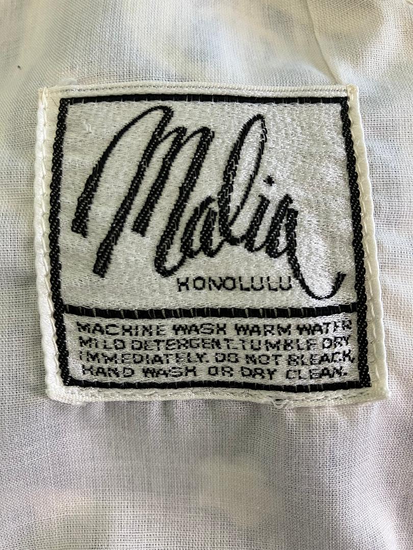 70's Vintage Malia Honolulu Blue White Mod Gogo Flower Dot Wrap Midi Sundress Dress