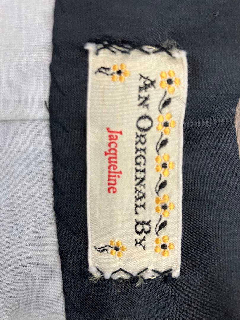 70's Vintage Handmade Black White Calico Polka Dot Gingham Plaid Patchwork Prairie Wrap Maxi Skirt