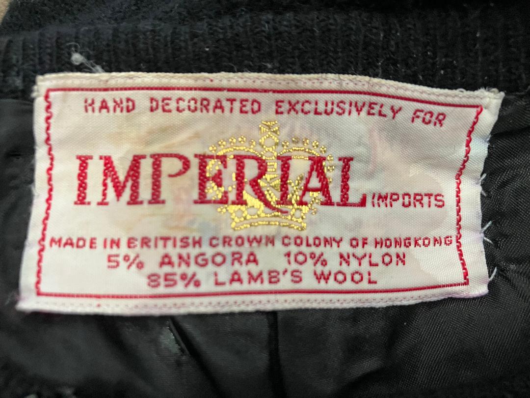 60's Vintage Imperial Imports Wool Angora Black Hand Beaded Cardigan Sweater