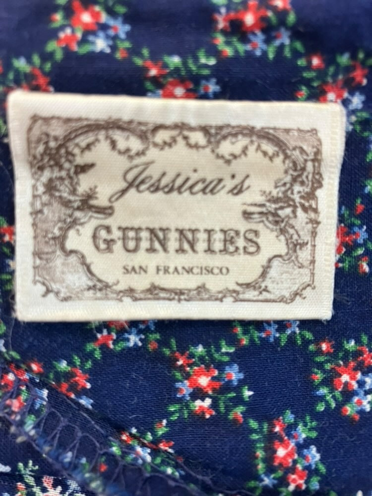 70's Vintage Gunne Sax Jessica's Gunnies Blue Red Green Calico Prairie Midi Skirt