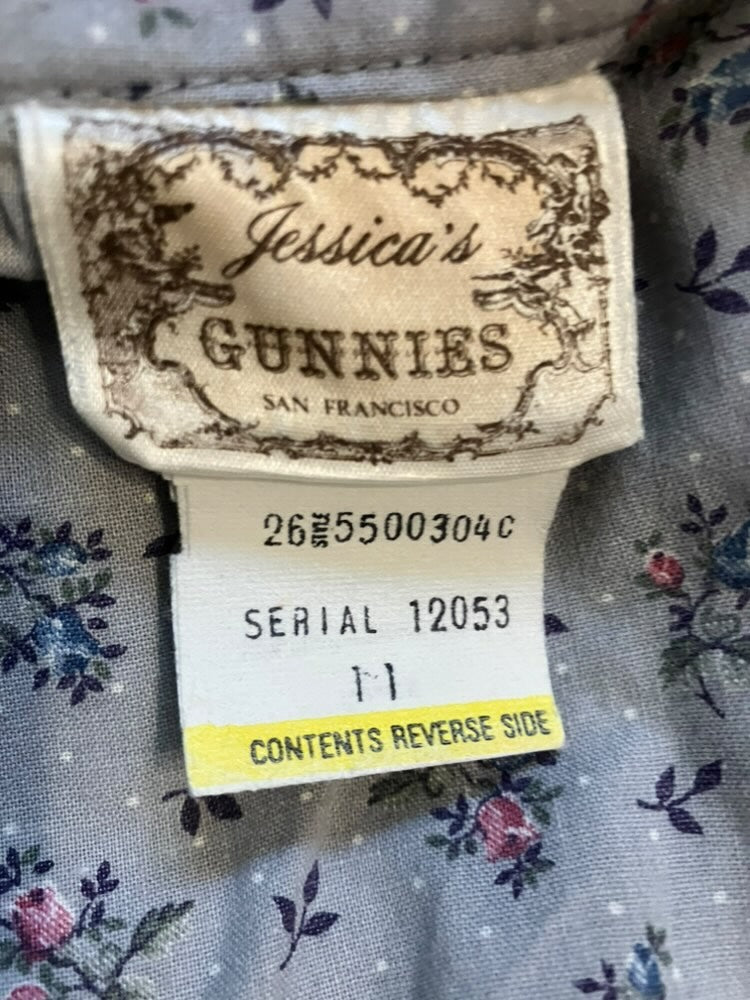 70's Vintage Gunne Sax Jessica's Gunnies Blue Pink Calico White Polka Dot Western Pairie Cowgirl Midi Skirt 11