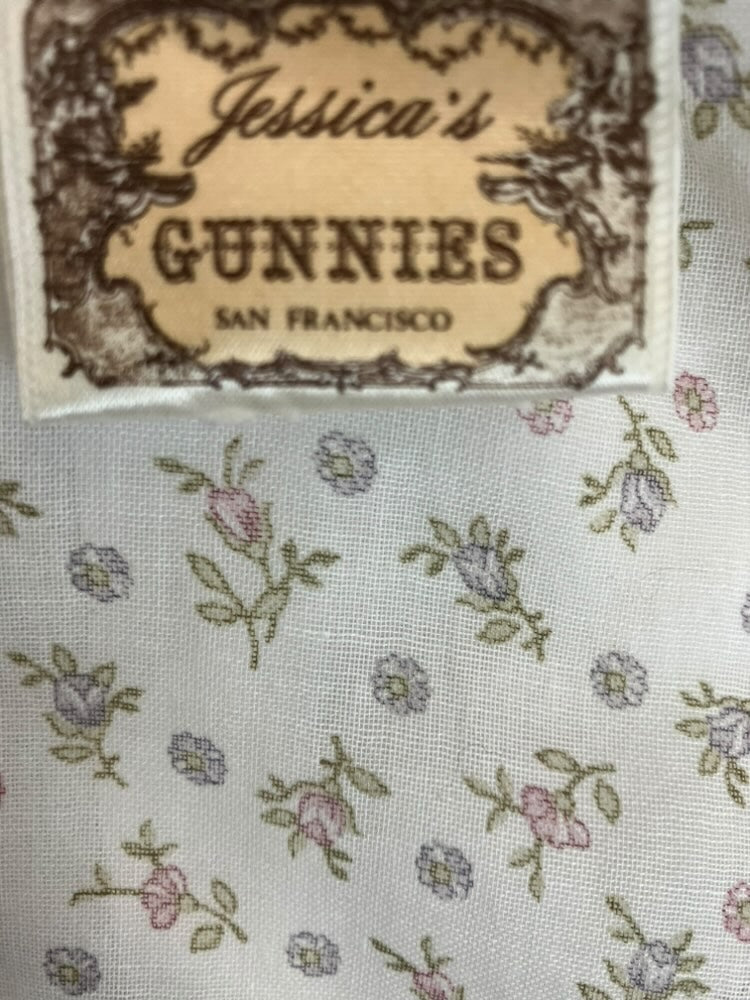 70's Vintage Gunne Sax Jessica's Gunnies White Purple Pink Green Calico Fairy Prairie Midi Skirt