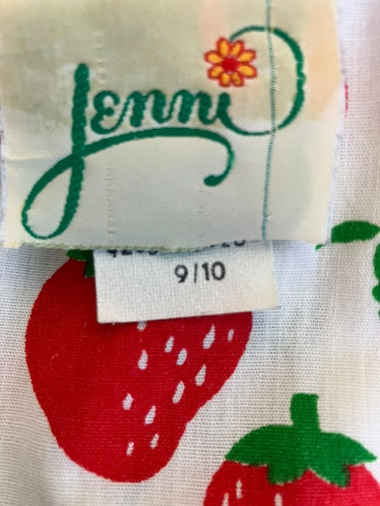 80's Vintage Jenni Strawberry Daisy Novelty Print Day Mini Midi Dress Sundress