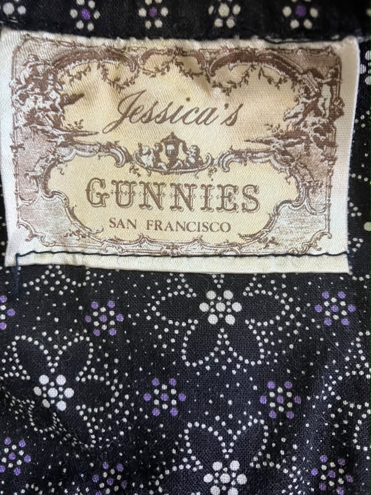 70's Vintage Gunne Sax Jessica's Gunnies Black White Purple Calico Dot Witchy Prairie Maxi Skirt