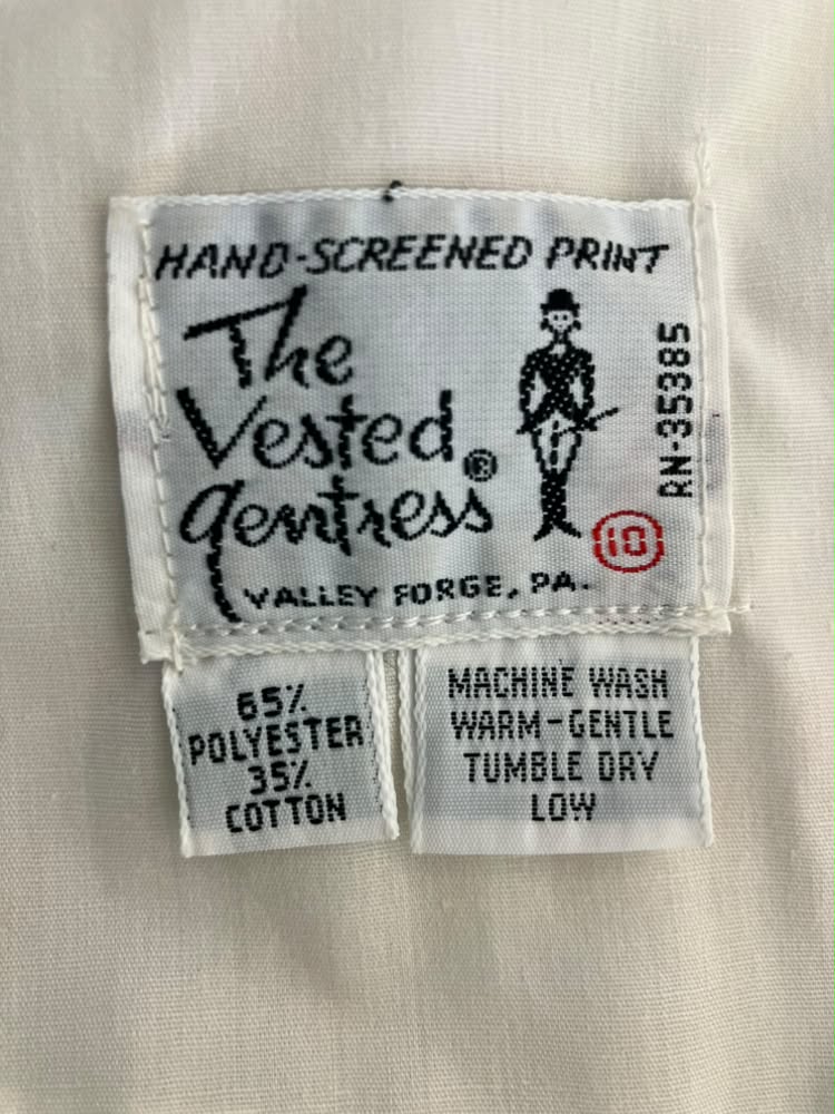 70's Vintage The Vested Gentress Frog Ladybug Novelty Print White Green Midi Sundress Dress + Original Belt