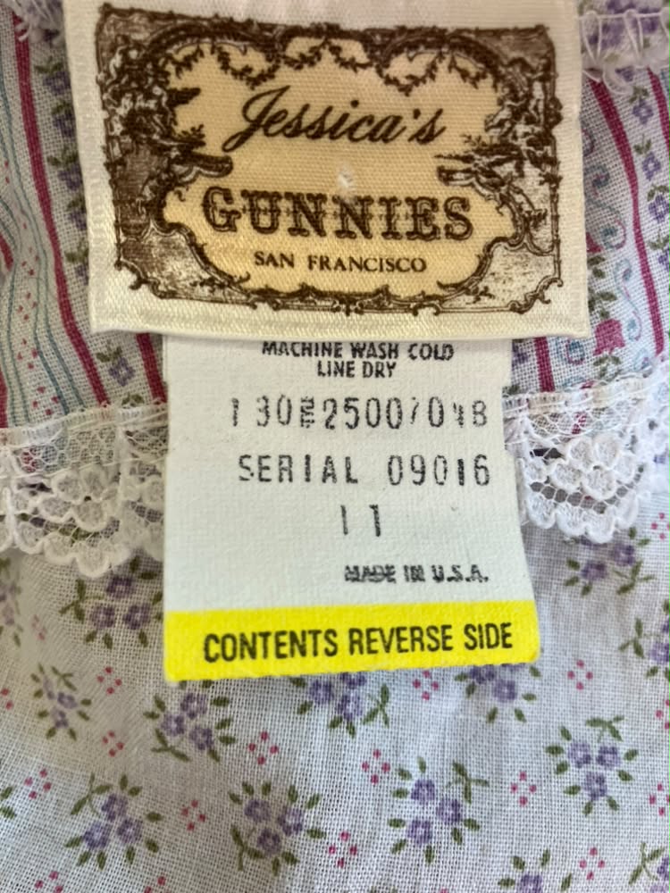 70's Vintage Gunne Sax Jessica's Gunnies Purple White Pink Green Calico Corset Waist Prairie Midi Skirt 11