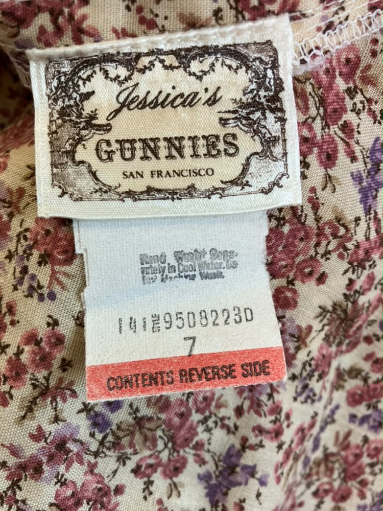 70's Vintage Gunne Sax Jessica's Gunnies Pink Purple Calico Prairie Midi Skirt 7