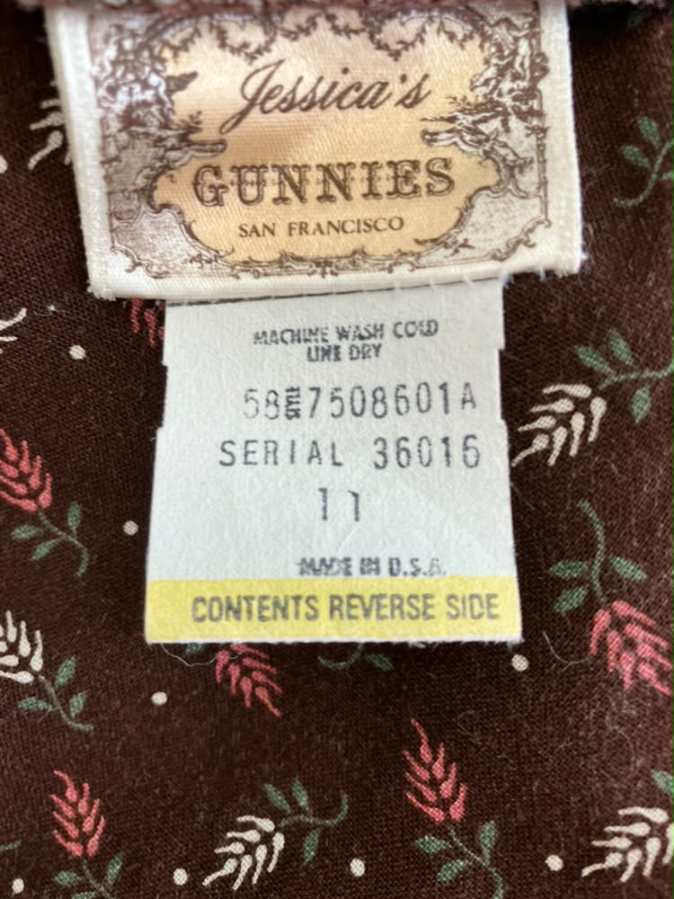 70's Vintage Gunne Sax Jessica's Gunnies Brown Red Green Leaf Calico Prairie Midi Skirt 11