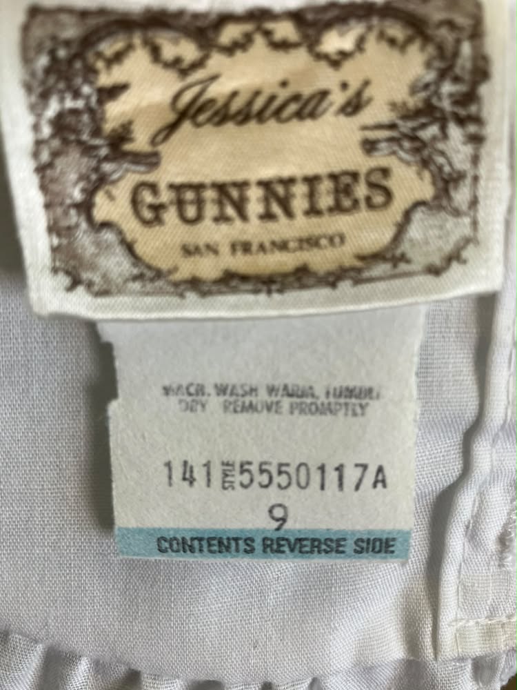 70's Vintage Gunne Sax Jessica's Gunnies White Dirndl Prairie Top Shirt Blouse