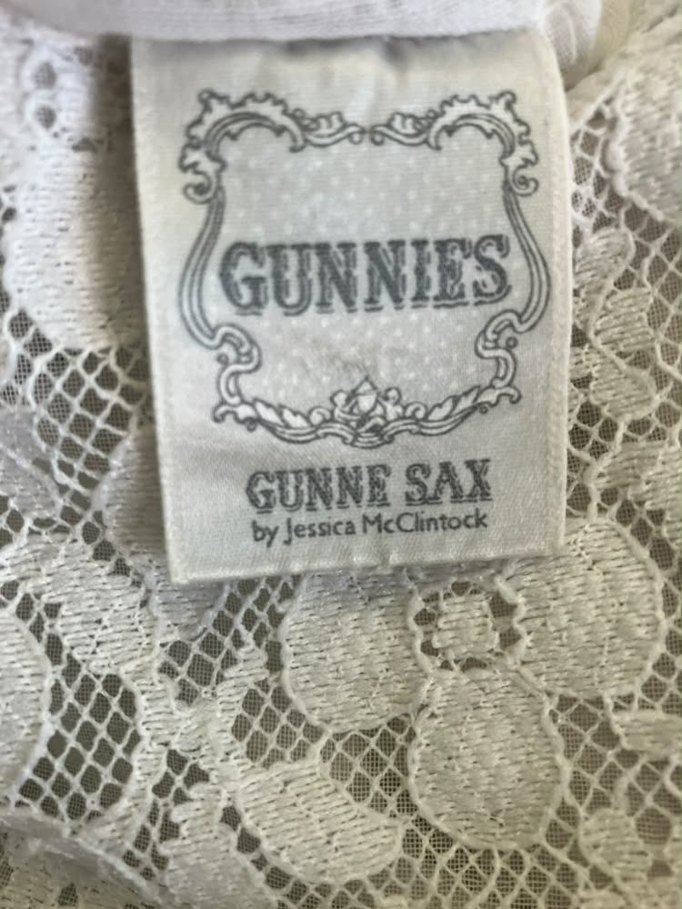 80's Vintage Gunne Sax Gunnies White Lace Prairie Blouse Shirt
