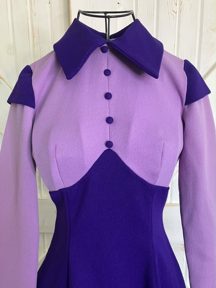 60's Vintage Purple Mod Go Go Daphne Scooby Doo Marsha Brady Twiggy Mini Dress
