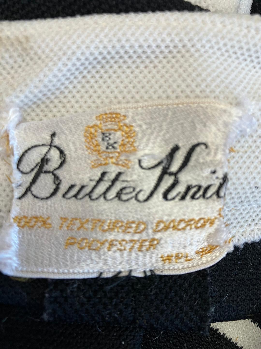 60's Vintage Butte Knit Black White Stripe Jackie Mod Go Go Twiggy Mini Dress