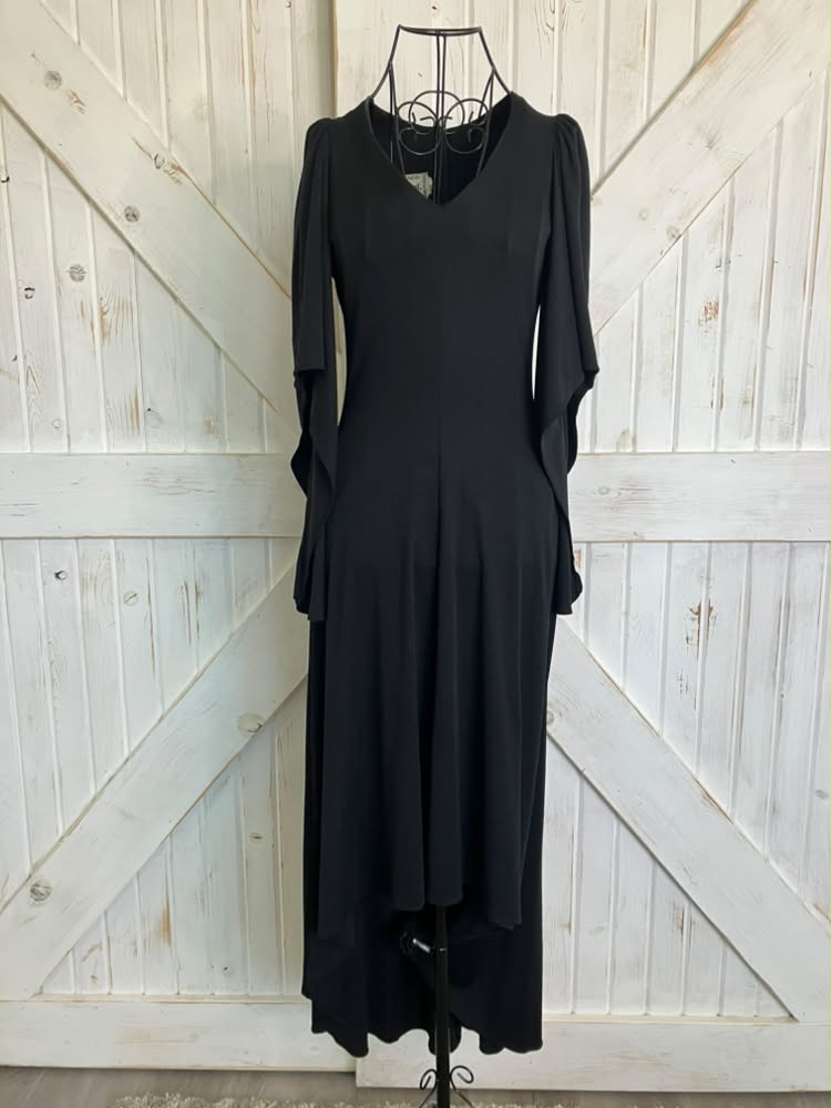 70's Vintage Young Innocent Edwardian Arpeja Angel Bell Sleeve Witchy Woman Disco Maxi Dress