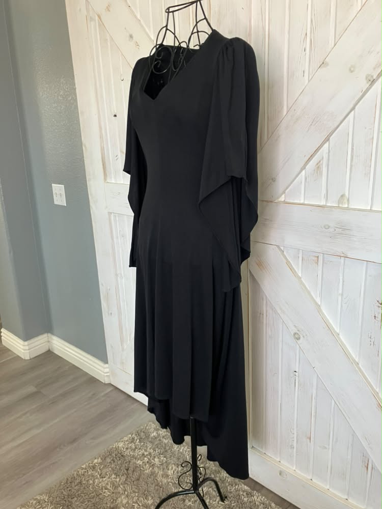 70's Vintage Young Innocent Edwardian Arpeja Angel Bell Sleeve Witchy Woman Disco Maxi Dress