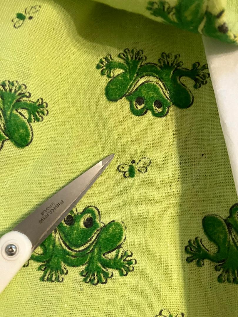 60's Vintage Handmade Green Frog Novelty Print Gogo Go Go Twiggy Mini Dress