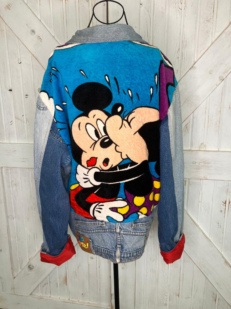 90's Vintage Mommy Adult & Me Kid Tween Guetta Brothers x Disney Too Cute Jean Bomber Terry Jean Jackets Set of 2