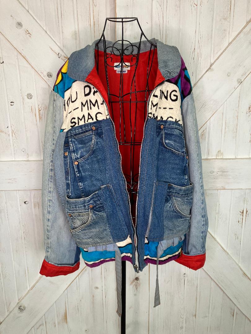 90's Vintage Mommy Adult & Me Kid Tween Guetta Brothers x Disney Too Cute Jean Bomber Terry Jean Jackets Set of 2
