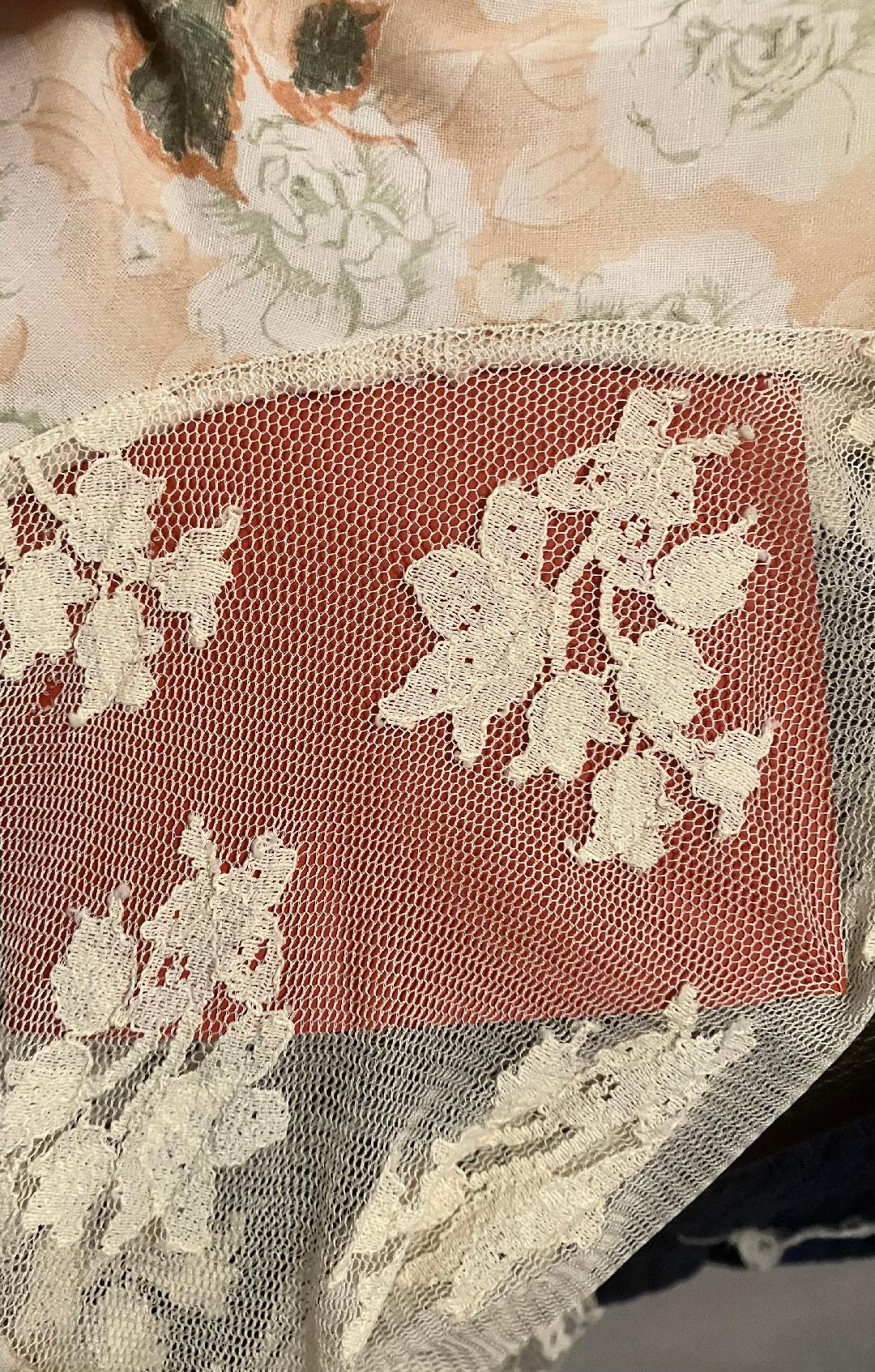 70's Vintage White Green Peach Floral Gunne Sax STYLE Prairie Angel Bell Sleeve Stevie Boho Maxi Dress *WOUNDED BIRD