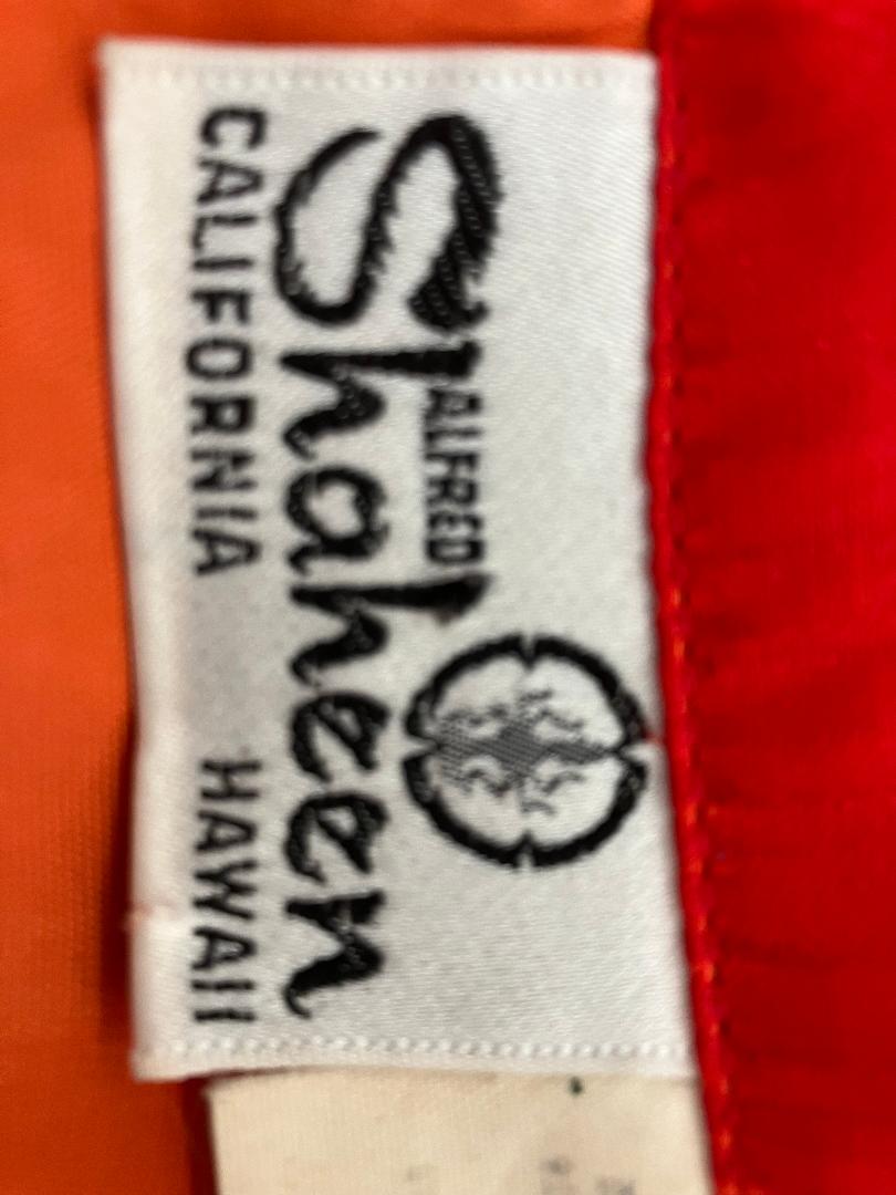 60's Vintage Alfred Shaheen Red Gold Batik Mod Hawaiian Dress