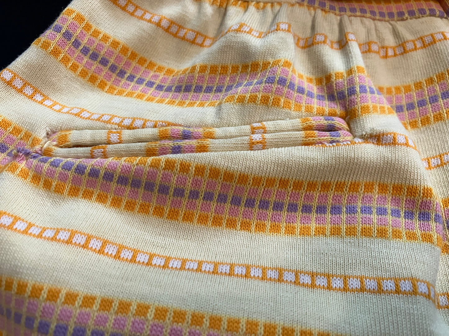 60's Vintage Paraphernalia Youthquake Betsey Johnson Yellow Pink Purple Stripe Romper Mini Jumper Playsuit RARE *FLAWS